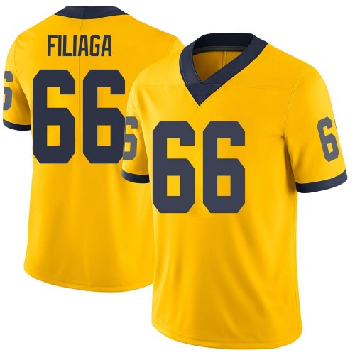 Chuck Filiaga Michigan Wolverines Youth NCAA #66 Maize Limited Brand Jordan College Stitched Football Jersey FUB2554PU